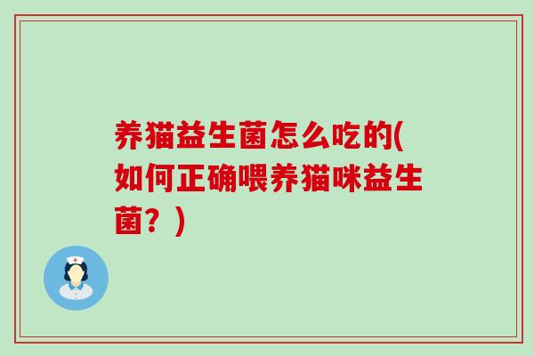 养猫益生菌怎么吃的(如何正确喂养猫咪益生菌？)
