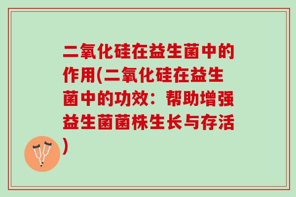 二氧化硅在益生菌中的作用(二氧化硅在益生菌中的功效：帮助增强益生菌菌株生长与存活)