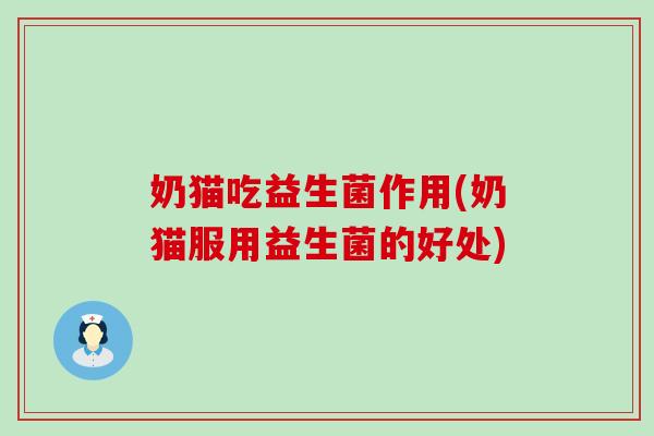 奶猫吃益生菌作用(奶猫服用益生菌的好处)