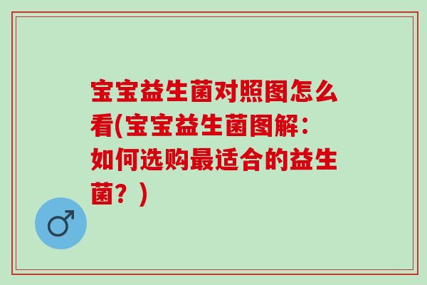 宝宝益生菌对照图怎么看(宝宝益生菌图解：如何选购最适合的益生菌？)