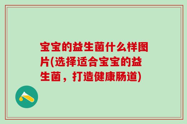 宝宝的益生菌什么样图片(选择适合宝宝的益生菌，打造健康肠道)