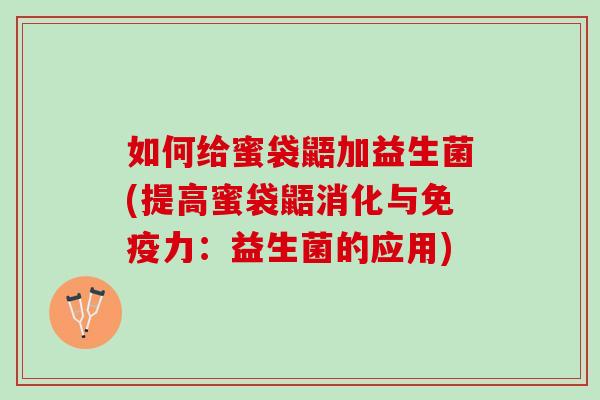 如何给蜜袋鼯加益生菌(提高蜜袋鼯消化与力:益生菌的应用) 如何给蜜袋鼯加益生菌(提高蜜袋鼯消化与力:益生菌的应用)
