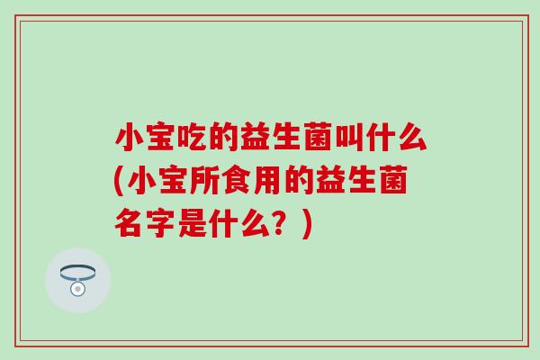 小宝吃的益生菌叫什么(小宝所食用的益生菌名字是什么？)