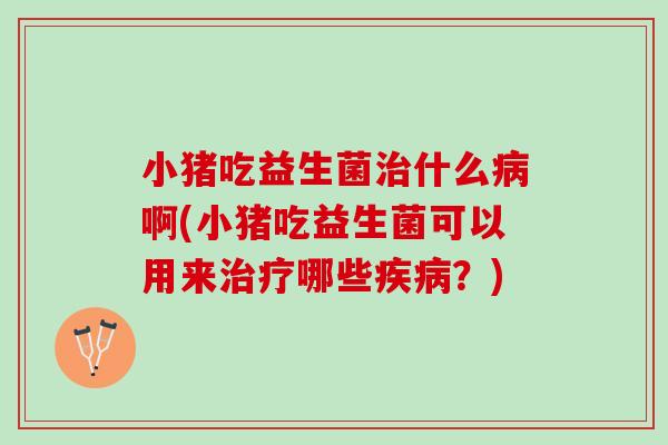 小猪吃益生菌治什么病啊(小猪吃益生菌可以用来治疗哪些疾病？)