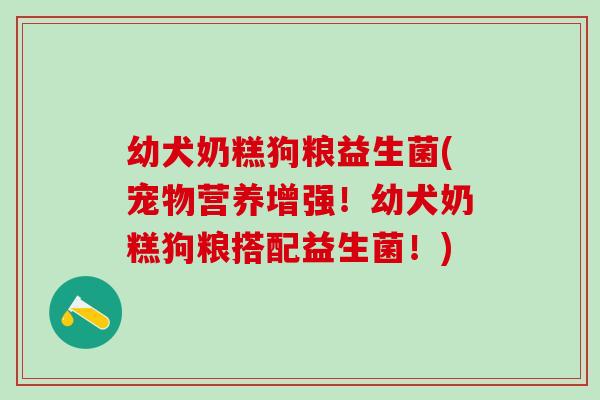 幼犬奶糕狗粮益生菌(宠物营养增强！幼犬奶糕狗粮搭配益生菌！)