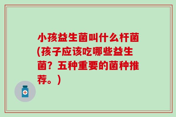 小孩益生菌叫什么杆菌(孩子应该吃哪些益生菌？五种重要的菌种推荐。)
