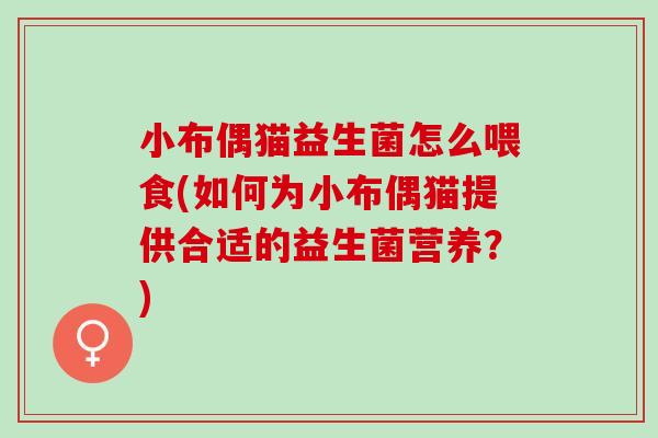 小布偶猫益生菌怎么喂食(如何为小布偶猫提供合适的益生菌营养？)