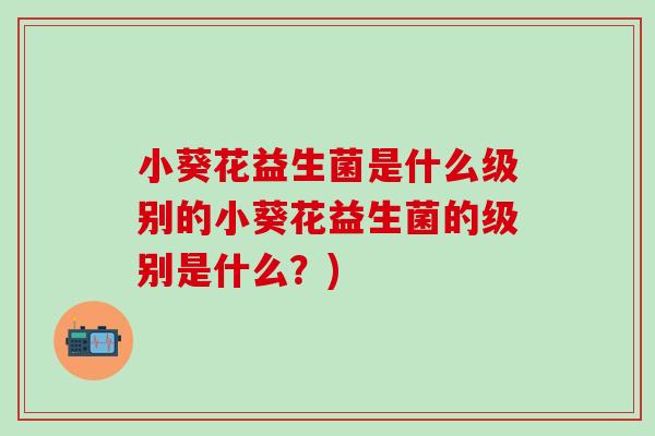 小葵花益生菌是什么级别的小葵花益生菌的级别是什么？)