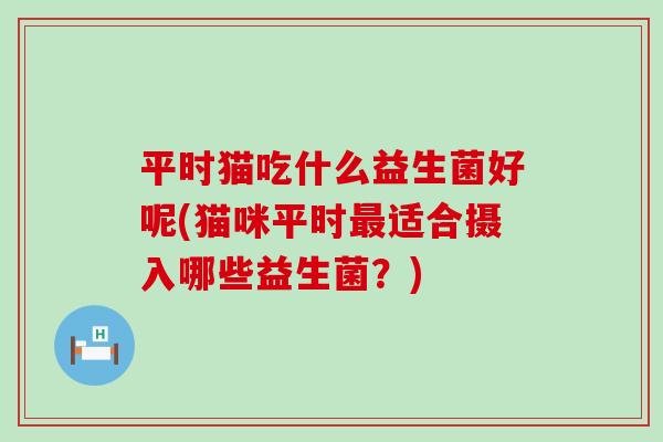平时猫吃什么益生菌好呢(猫咪平时最适合摄入哪些益生菌？)