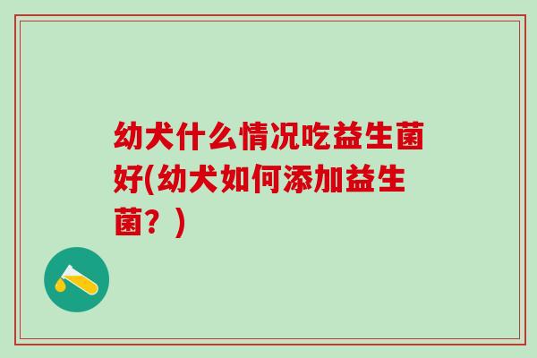 幼犬什么情况吃益生菌好(幼犬如何添加益生菌？)