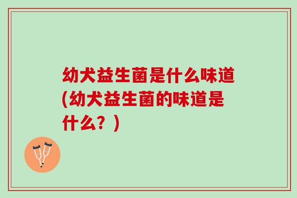 幼犬益生菌是什么味道(幼犬益生菌的味道是什么？)