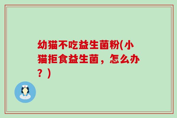 幼猫不吃益生菌粉(小猫拒食益生菌，怎么办？)