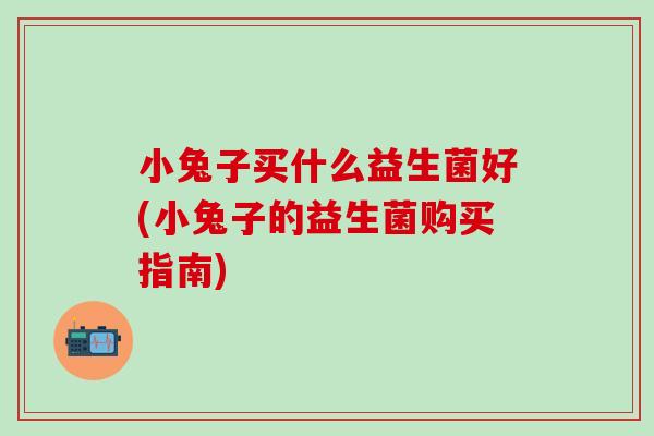 小兔子买什么益生菌好(小兔子的益生菌购买指南) 小兔子买什么益生菌好(小兔子的益生菌购买指南)