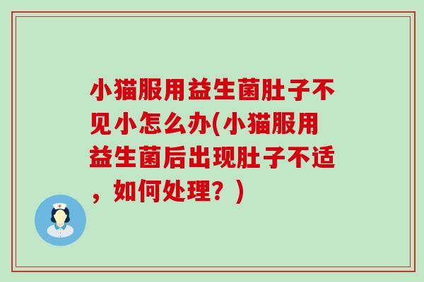 小猫服用益生菌肚子不见小怎么办(小猫服用益生菌后出现肚子不适，如何处理？)