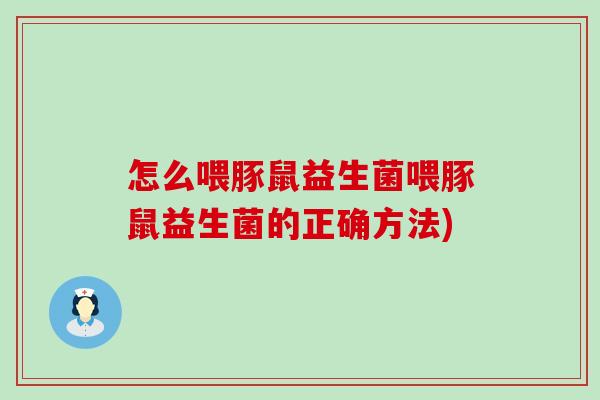 怎么喂豚鼠益生菌喂豚鼠益生菌的正确方法) 怎么喂豚鼠益生菌喂豚鼠益生菌的正确方法)