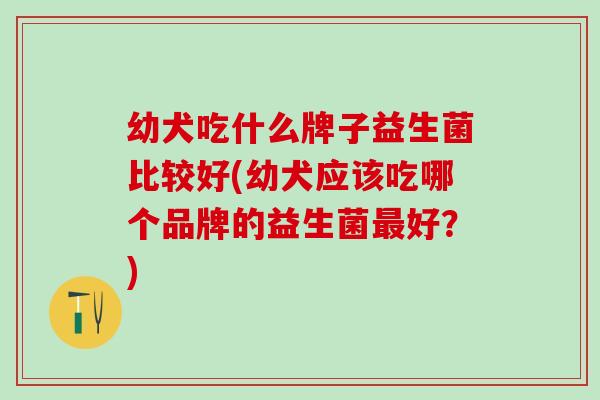 幼犬吃什么牌子益生菌比较好(幼犬应该吃哪个品牌的益生菌好?) 幼犬吃什么牌子益生菌比较好(幼犬应该吃哪个品牌的益生菌好?)
