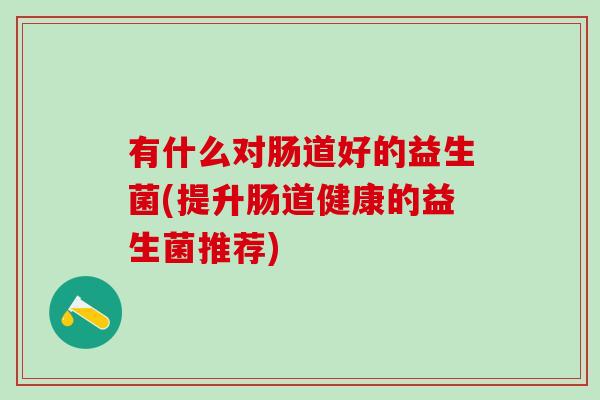 有什么对肠道好的益生菌(提升肠道健康的益生菌推荐)