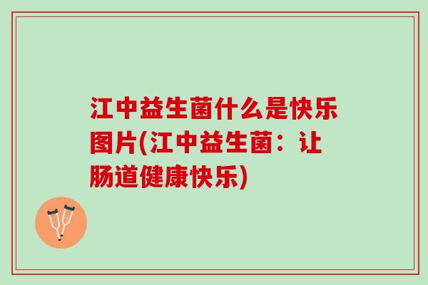 江中益生菌什么是快乐图片(江中益生菌：让肠道健康快乐)