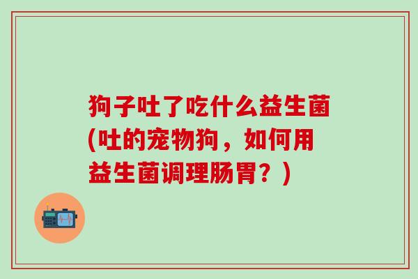 狗子吐了吃什么益生菌(吐的宠物狗，如何用益生菌调理肠胃？)