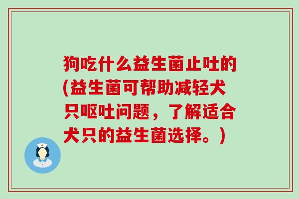 狗吃什么益生菌止吐的(益生菌可帮助减轻犬只呕吐问题，了解适合犬只的益生菌选择。)