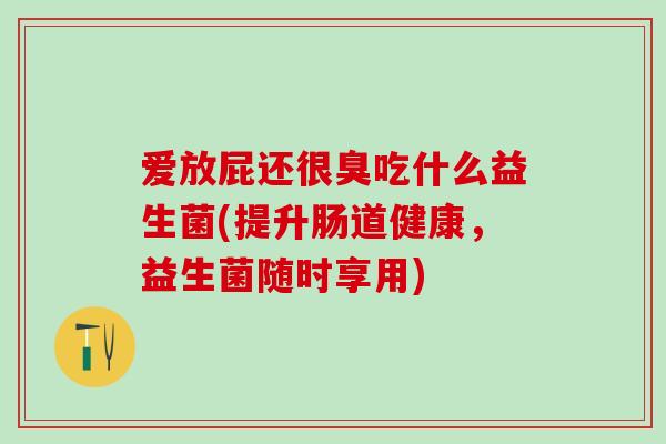 爱放屁还很臭吃什么益生菌(提升肠道健康，益生菌随时享用)