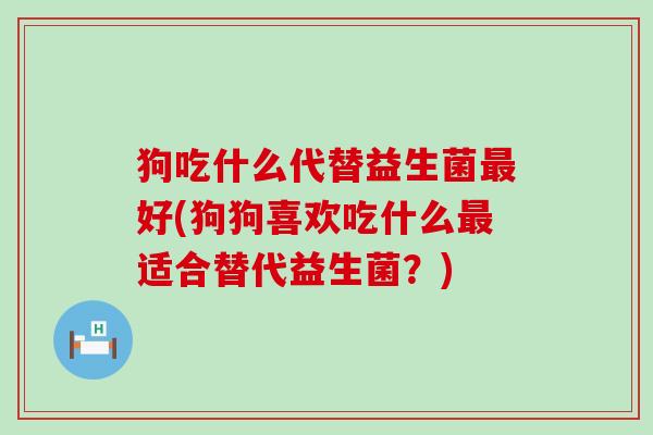 狗吃什么代替益生菌最好(狗狗喜欢吃什么最适合替代益生菌？)