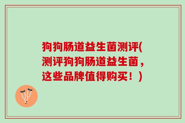 狗狗肠道益生菌测评(测评狗狗肠道益生菌，这些品牌值得购买！)