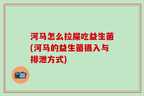 河马怎么拉屎吃益生菌(河马的益生菌摄入与排泄方式)