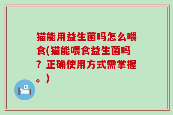 猫能用益生菌吗怎么喂食(猫能喂食益生菌吗？正确使用方式需掌握。)