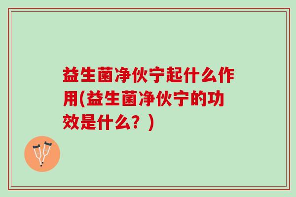 益生菌净伙宁起什么作用(益生菌净伙宁的功效是什么?) 益生菌净伙宁起什么作用(益生菌净伙宁的功效是什么?)