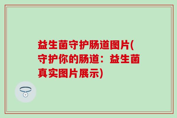 益生菌守护肠道图片(守护你的肠道：益生菌真实图片展示)