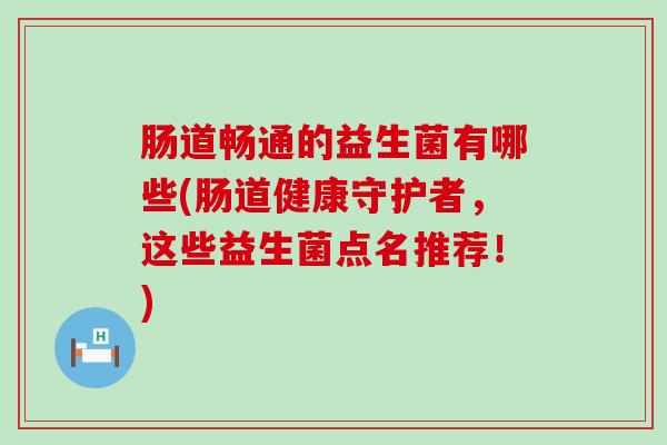 肠道畅通的益生菌有哪些(肠道健康守护者,这些益生菌点名推荐!) 肠道畅通的益生菌有哪些(肠道健康守护者,这些益生菌点名推荐!)