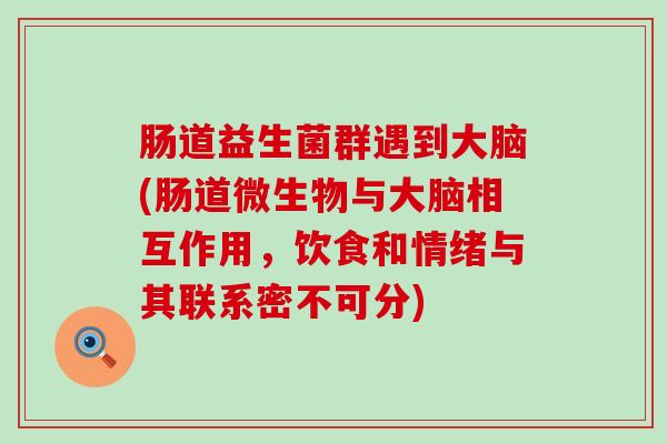 肠道益生菌群遇到大脑(肠道微生物与大脑相互作用，饮食和情绪与其联系密不可分)