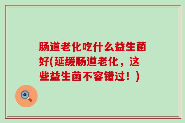 肠道老化吃什么益生菌好(延缓肠道老化，这些益生菌不容错过！)