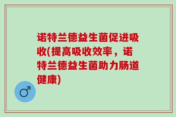 诺特兰德益生菌促进吸收(提高吸收效率，诺特兰德益生菌助力肠道健康)
