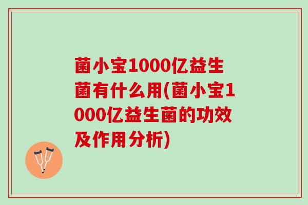 菌小宝1000亿益生菌有什么用(菌小宝1000亿益生菌的功效及作用分析)