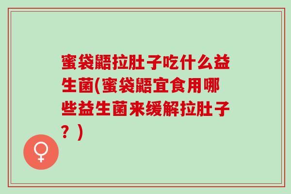 蜜袋鼯拉肚子吃什么益生菌(蜜袋鼯宜食用哪些益生菌来缓解拉肚子？)