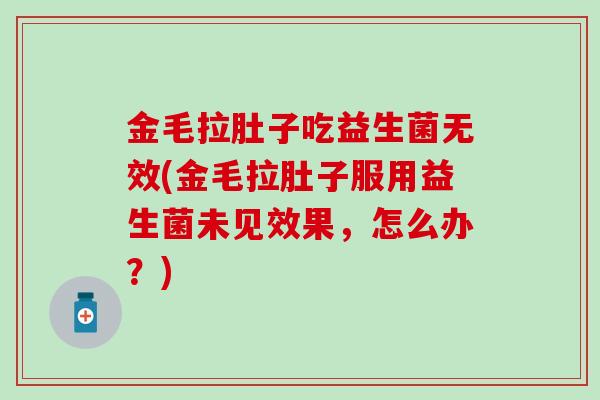 金毛拉肚子吃益生菌无效(金毛拉肚子服用益生菌未见效果,怎么办?) 金毛拉肚子吃益生菌无效(金毛拉肚子服用益生菌未见效果,怎么办?)