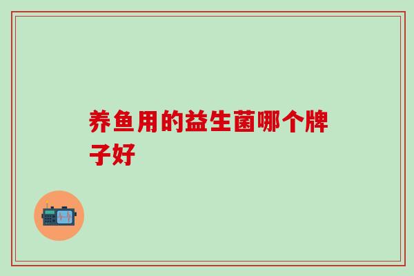 养鱼用的益生菌哪个牌子好