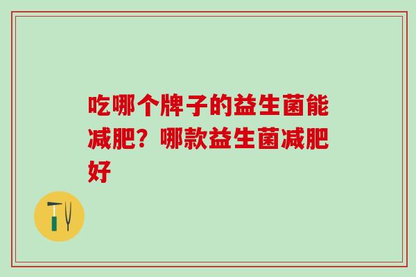 吃哪个牌子的益生菌能减肥？哪款益生菌减肥好