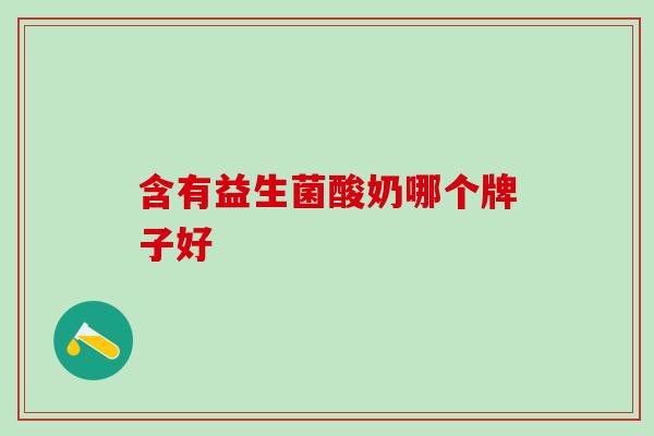 含有益生菌酸奶哪个牌子好