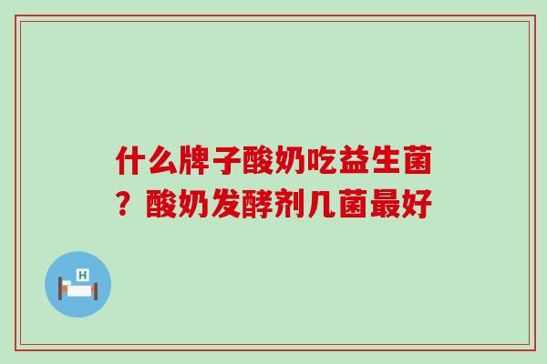 什么牌子酸奶吃益生菌？酸奶发酵剂几菌最好