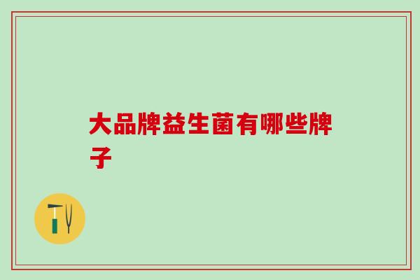 大品牌益生菌有哪些牌子