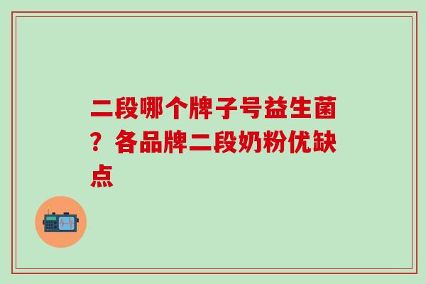 二段哪个牌子号益生菌？各品牌二段奶粉优缺点