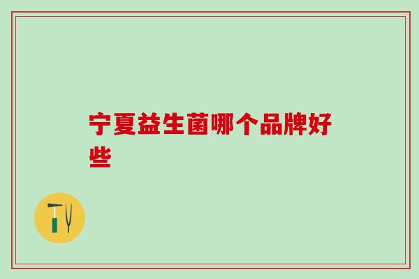 宁夏益生菌哪个品牌好些