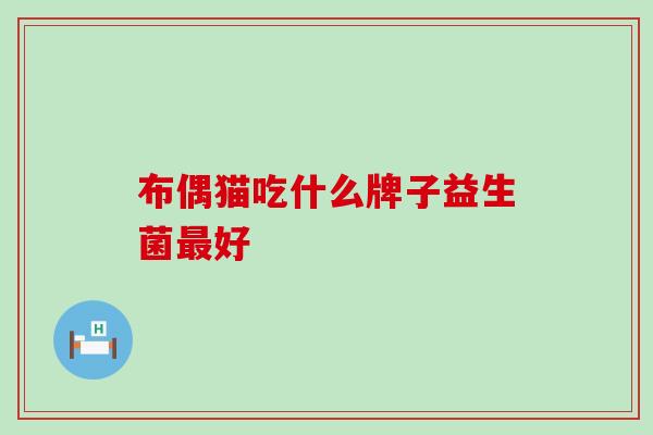 布偶猫吃什么牌子益生菌好 布偶猫吃什么牌子益生菌好