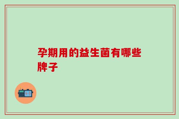 孕期用的益生菌有哪些牌子