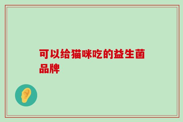 可以给猫咪吃的益生菌品牌