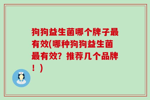 狗狗益生菌哪个牌子最有效(哪种狗狗益生菌最有效？推荐几个品牌！)