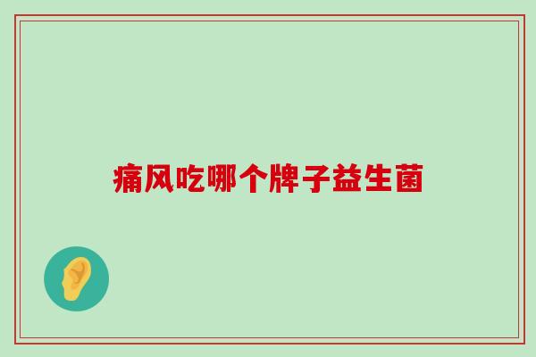 痛风吃哪个牌子益生菌